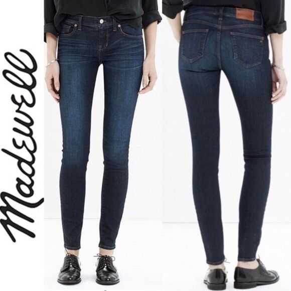 Madewell Jeans Skinny Skinny in Waterfall Wash Dark Blue Wash Women’s Size 26 - Picture 1 of 14